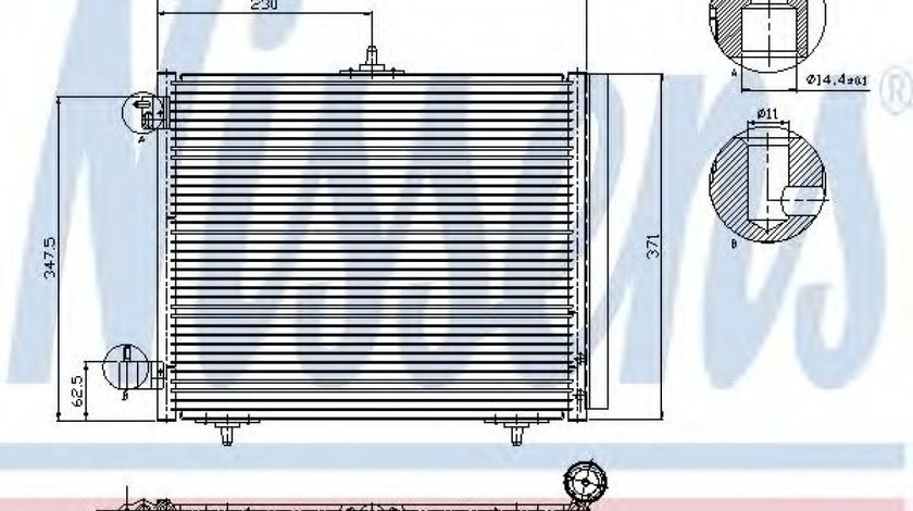 Condensator, climatizare CITROEN C2 (JM) (2003 - 2016) NISSENS 94595 piesa NOUA