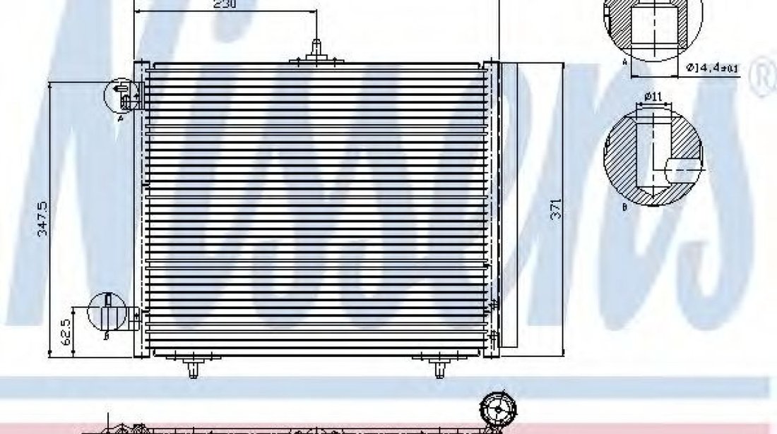 Condensator, climatizare CITROEN C3 I (FC) (2002 - 2016) NISSENS 94595 piesa NOUA