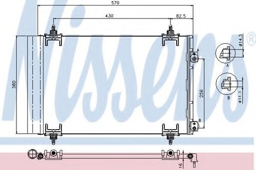 Condensator, climatizare CITROEN C4 I (LC) (2004 - 2011) NISSENS 94826 piesa NOUA