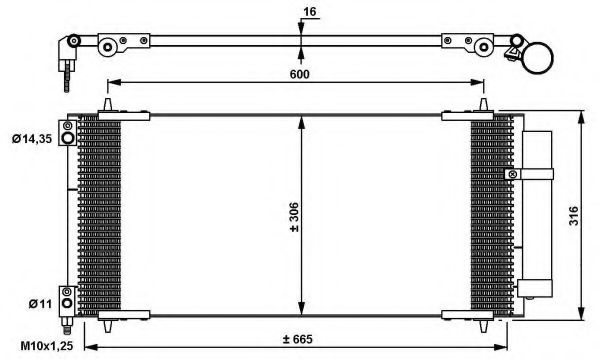 Condensator, climatizare CITROEN C5 II (RC) (2004 - 2016) NRF 35905 piesa NOUA
