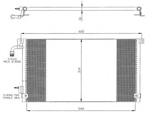 Condensator, climatizare CITROEN SAXO (S0, S1) (1996 - 2004) NRF 35328 piesa NOUA