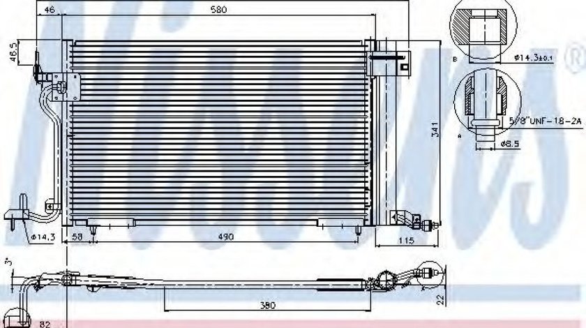 Condensator, climatizare CITROEN XSARA Cupe (N0) (1998 - 2005) NISSENS 94313 piesa NOUA