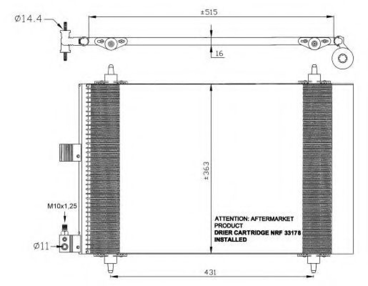 Condensator, climatizare CITROEN XSARA (N1) (1997 - 2005) NRF 35437 piesa NOUA