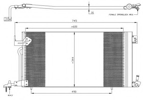 Condensator, climatizare CITROEN XSARA (N1) (1997 - 2005) NRF 35303 piesa NOUA