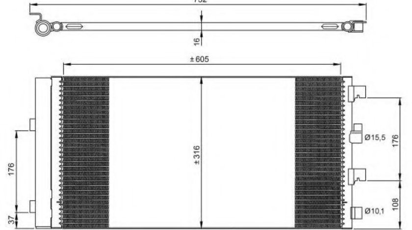 Condensator, climatizare DACIA DUSTER (2010 - 2016) NRF 35969 piesa NOUA