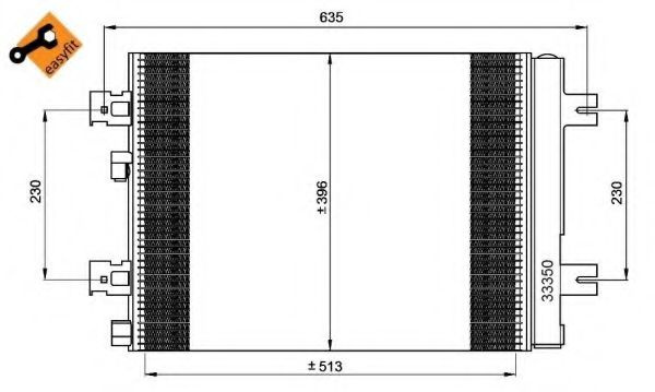 Condensator, climatizare DACIA LOGAN MCV (KS) (2007 - 2016) NRF 35947 piesa NOUA
