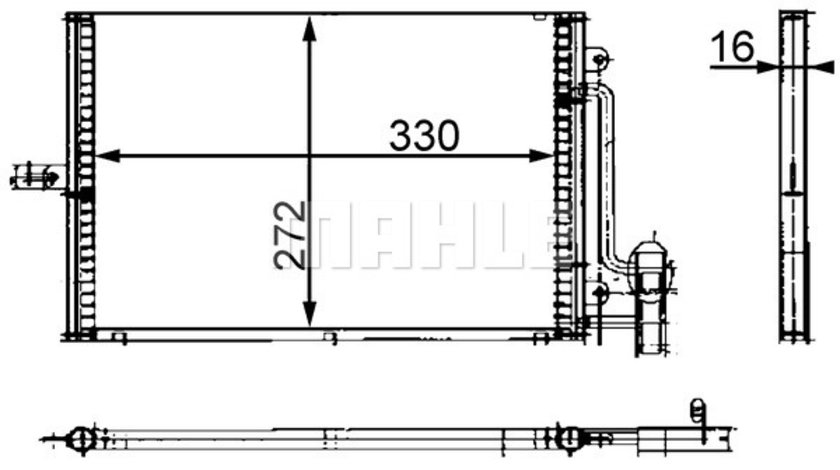 Condensator, climatizare fata stanga (AC317000S BEH MAH) PORSCHE