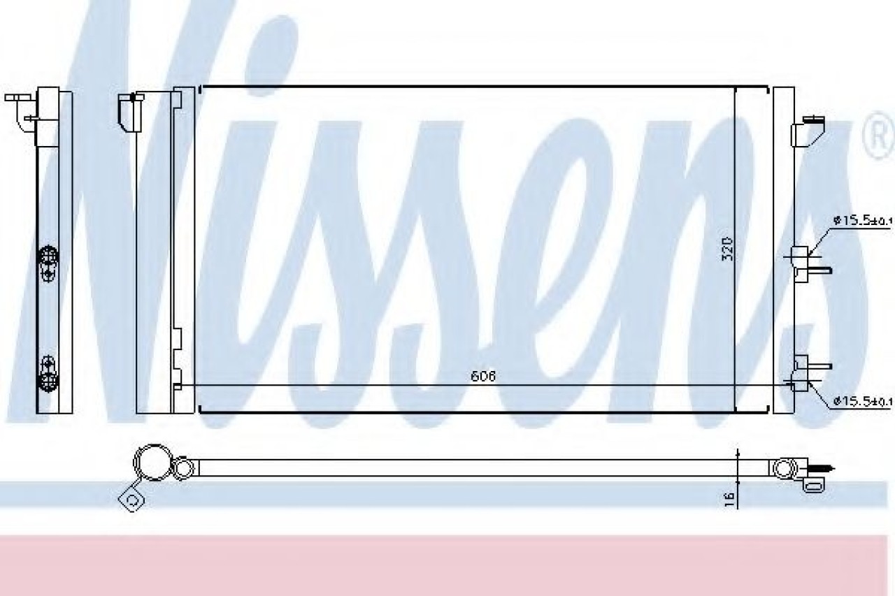 Condensator, climatizare FIAT PANDA (169) (2003 - 2016) NISSENS 94670 piesa NOUA