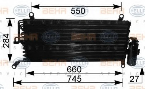 Condensator, climatizare FIAT PUNTO (176) (1993 - 1999) HELLA 8FC 351 037-301 piesa NOUA
