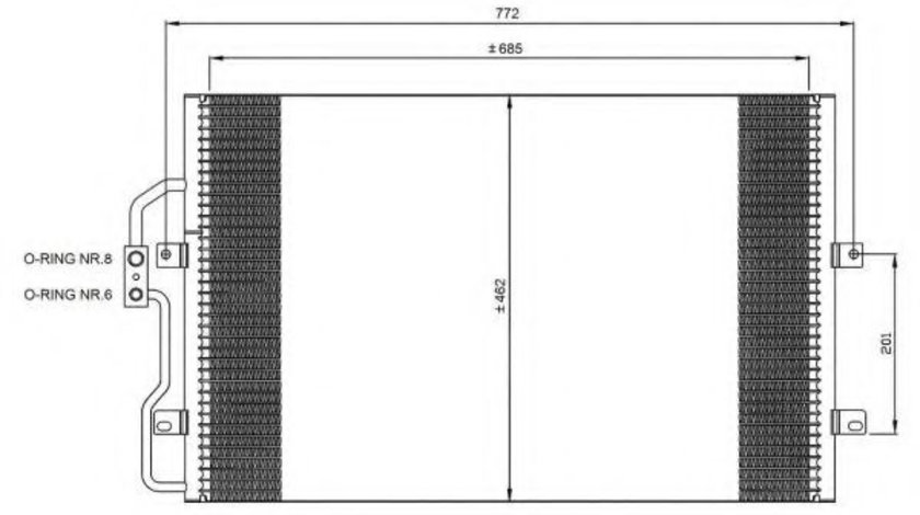 Condensator, climatizare FIAT SCUDO combinato (220P) (1996 - 2006) NRF 35802 piesa NOUA