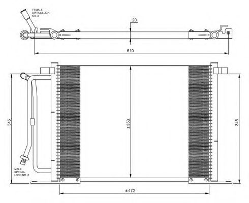 Condensator, climatizare FORD COURIER (JV) (1998 - 2016) NRF 35250 piesa NOUA