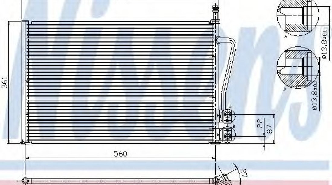 Condensator, climatizare FORD FIESTA V (JH, JD) (2001 - 2010) NISSENS 94587 piesa NOUA