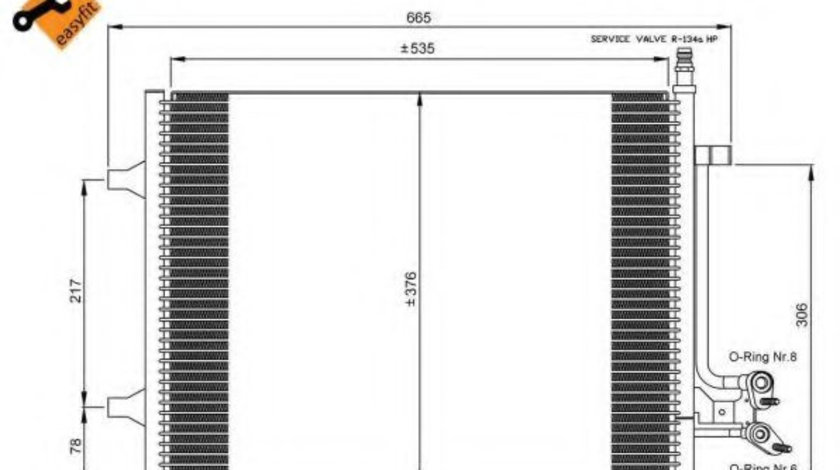 Condensator, climatizare FORD FIESTA V (JH, JD) (2001 - 2010) NRF 35904 piesa NOUA