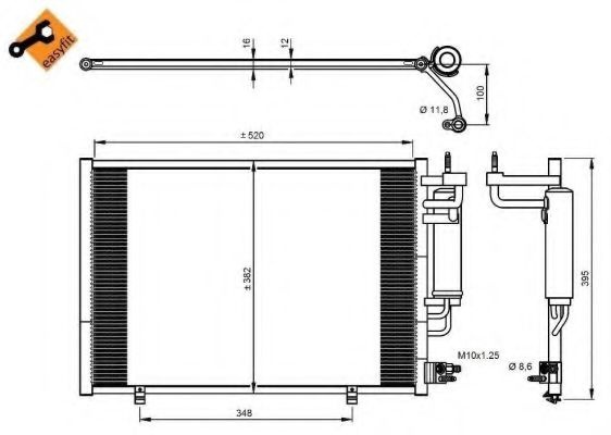 Condensator, climatizare FORD FIESTA VI (2008 - 2016) NRF 350205 piesa NOUA