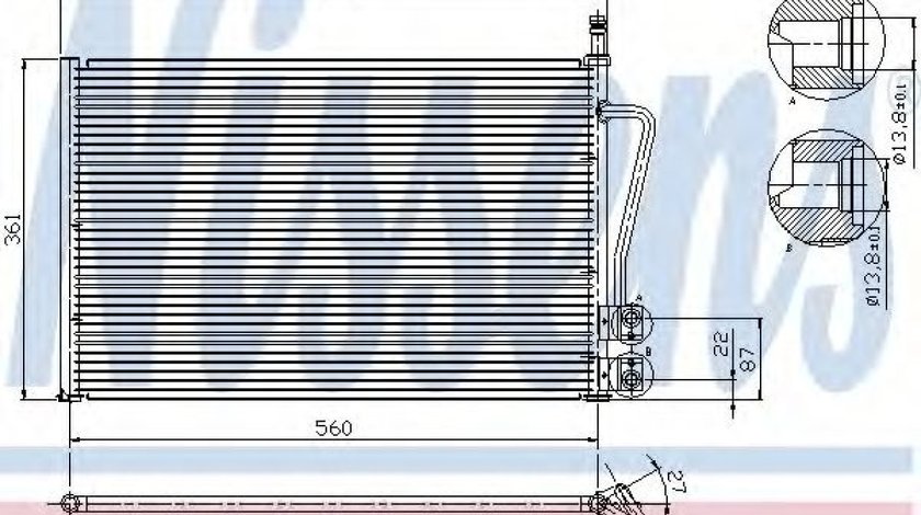 Condensator, climatizare FORD FUSION (JU) (2002 - 2012) NISSENS 94587 piesa NOUA