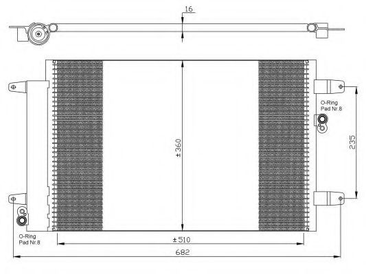 Condensator, climatizare FORD GALAXY (WGR) (1995 - 2006) NRF 35403 piesa NOUA