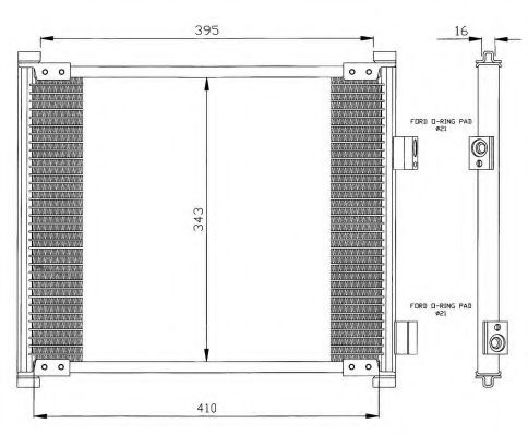 Condensator, climatizare FORD KA (RB) (1996 - 2008) NRF 35357 piesa NOUA