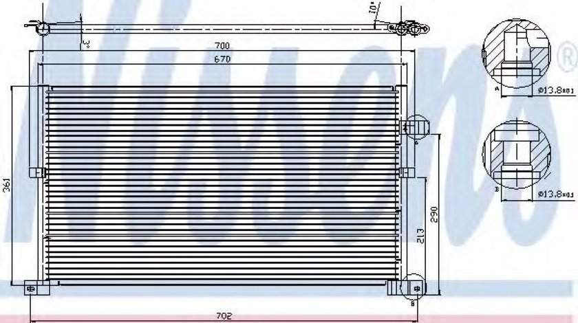 Condensator, climatizare FORD MONDEO III (B5Y) (2000 - 2007) NISSENS 94586 piesa NOUA