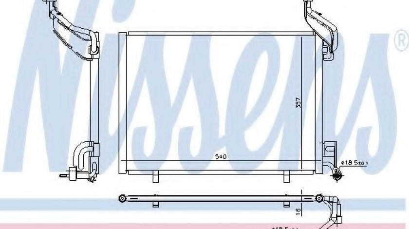 Condensator, climatizare FORD TOURNEO COURIER combi (2014 - 2016) NISSENS 940540 piesa NOUA