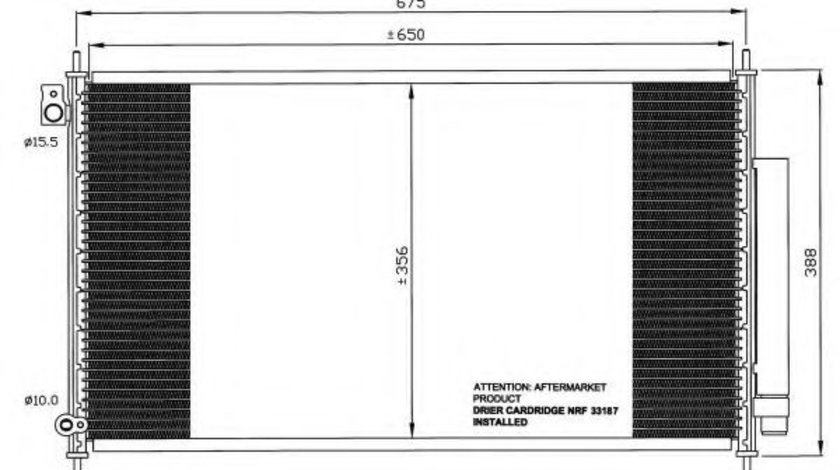 Condensator, climatizare HONDA ACCORD VII (CL) (2003 - 2008) NRF 35559 piesa NOUA