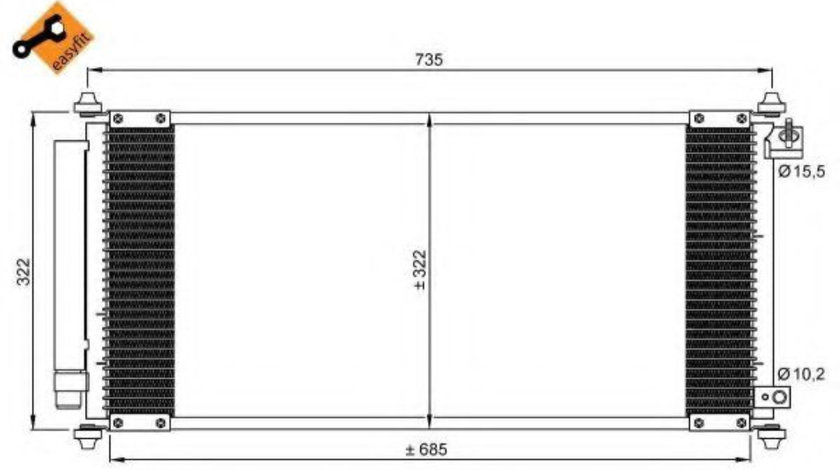 Condensator, climatizare HONDA JAZZ II (GD) (2002 - 2008) NRF 35791 piesa NOUA