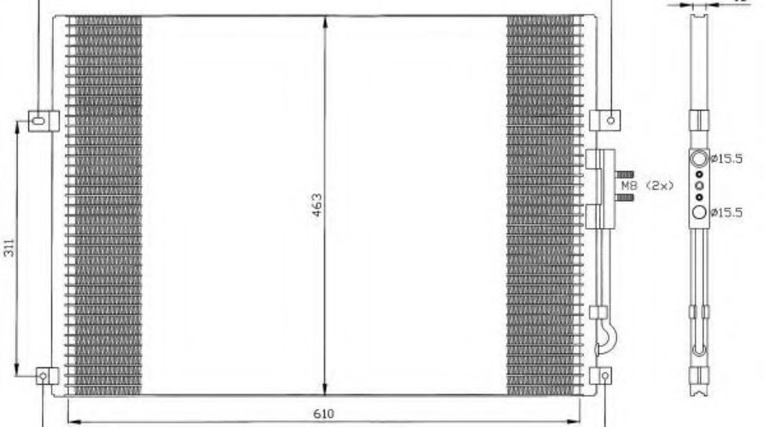 Condensator, climatizare JEEP CHEROKEE (XJ) (1983 - 2001) NRF 35275 piesa NOUA