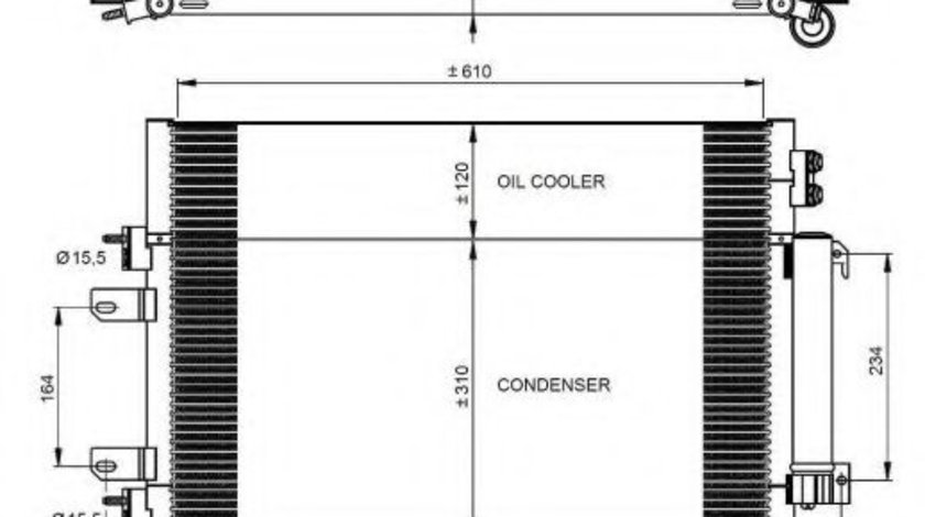 Condensator, climatizare JEEP COMPASS (MK49) (2006 - 2016) NRF 350086 piesa NOUA