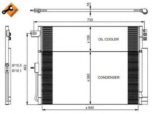 Condensator, climatizare JEEP GRAND CHEROKEE IV (WK, WK2) (2010 - 2016) NRF 350038 piesa NOUA