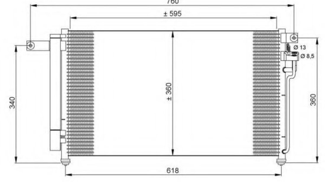 Condensator, climatizare KIA RIO II limuzina (JB) (2005 - 2016) NRF 35851 piesa NOUA