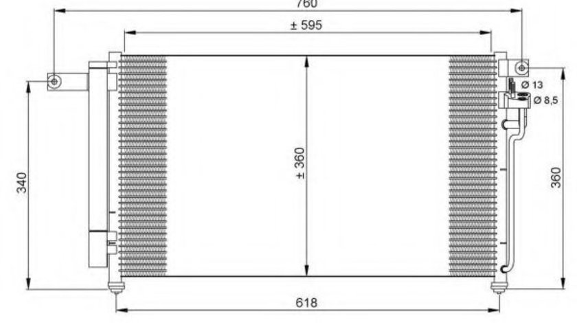 Condensator, climatizare KIA RIO II limuzina (JB) (2005 - 2016) NRF 35851 piesa NOUA