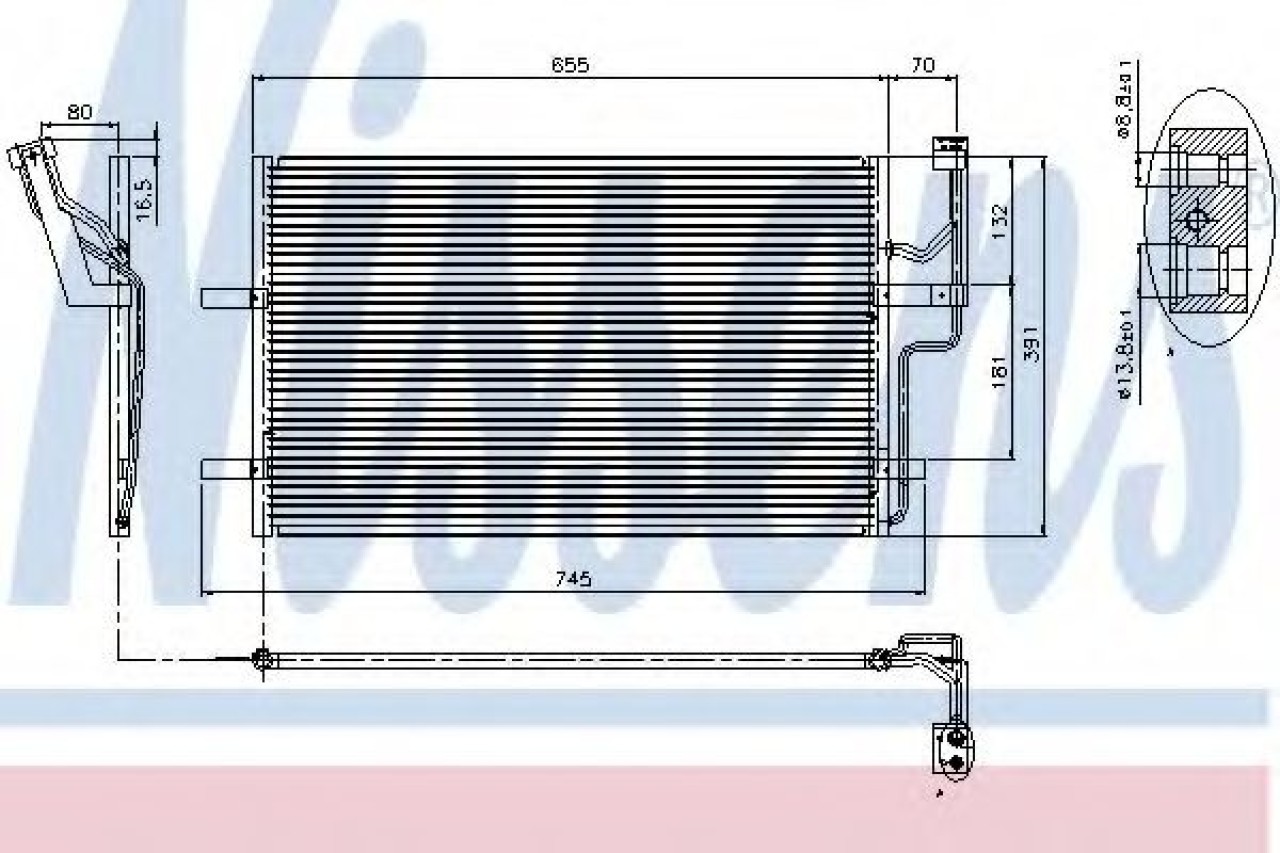 Condensator, climatizare MAZDA 3 (BK) (2003 - 2009) NISSENS 94901 piesa NOUA