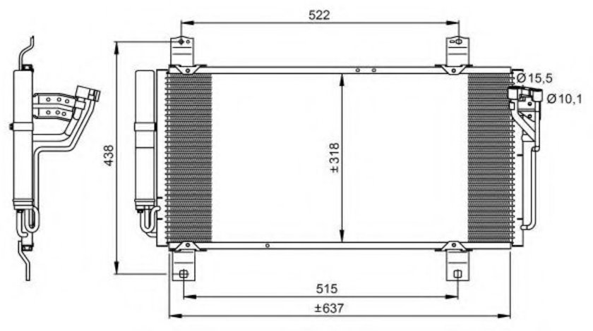 Condensator, climatizare MAZDA 6 Hatchback (GG) (2002 - 2008) NRF 35949 piesa NOUA