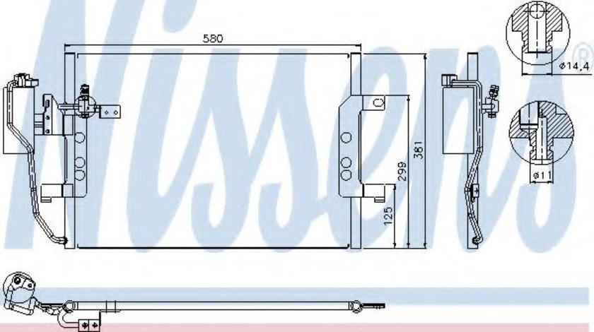 Condensator, climatizare MERCEDES A-CLASS (W168) (1997 - 2004) NISSENS 94588 piesa NOUA