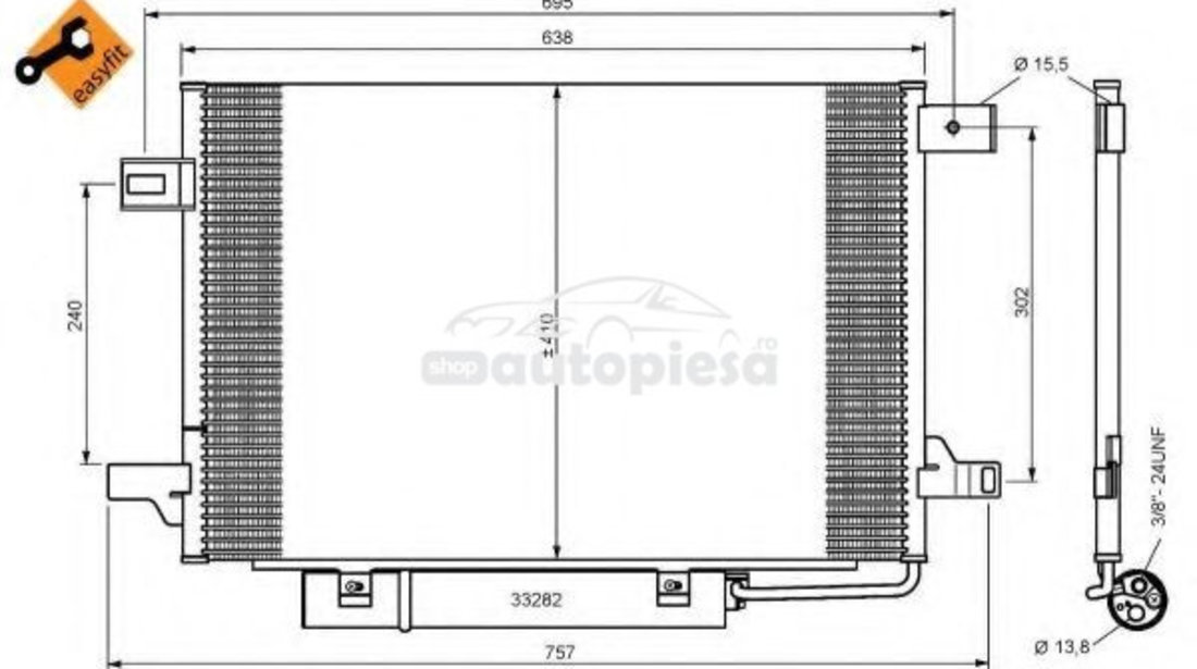 Condensator, climatizare MERCEDES A-CLASS (W169) (2004 - 2012) ITN 01-5382MS piesa NOUA