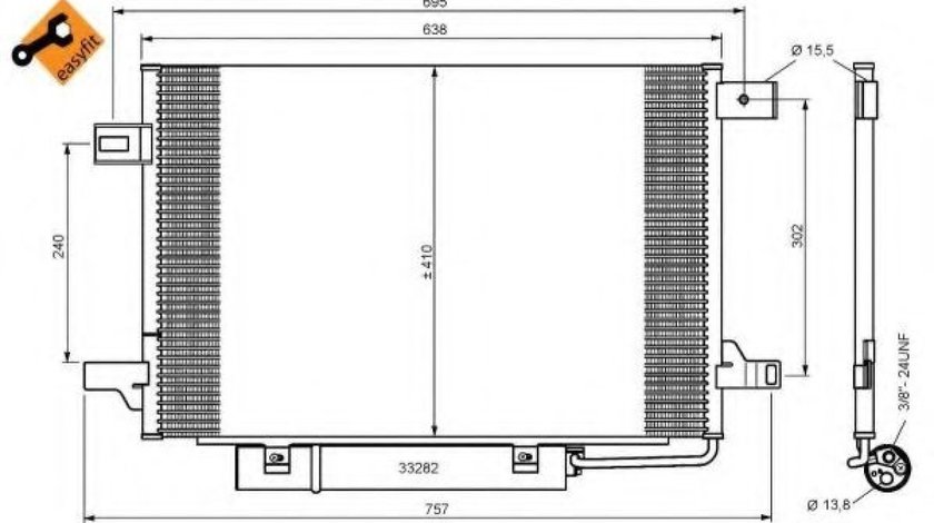 Condensator, climatizare MERCEDES A-CLASS (W169) (2004 - 2012) NRF 35758 piesa NOUA