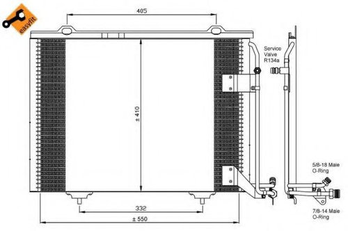 Condensator, climatizare MERCEDES C-CLASS Combi (S202) (1996 - 2001) NRF 35463 piesa NOUA