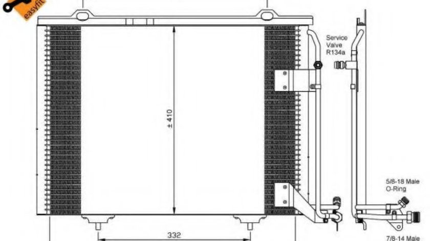 Condensator, climatizare MERCEDES C-CLASS Combi (S202) (1996 - 2001) NRF 35463 piesa NOUA