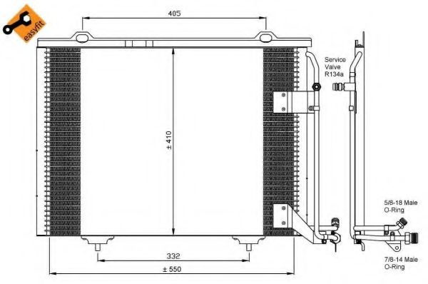 Condensator, climatizare MERCEDES CLK (C208) (1997 - 2002) NRF 35463 piesa NOUA