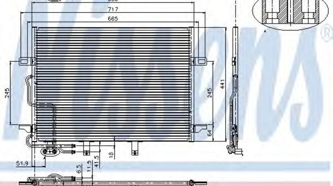 Condensator, climatizare MERCEDES E-CLASS T-Model (S211) (2003 - 2009) NISSENS 94614 piesa NOUA