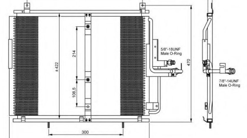 Condensator, climatizare MERCEDES E-CLASS (W124) (1993 - 1995) NRF 35244 piesa NOUA