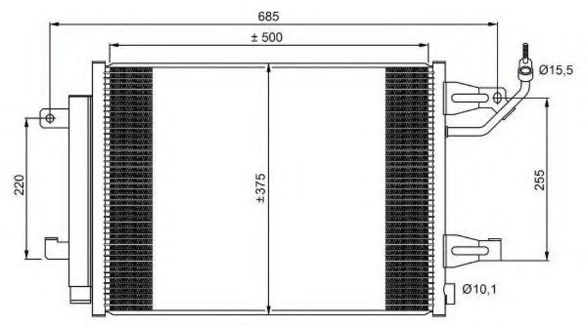 Condensator, climatizare MITSUBISHI COLT CZC Cabriolet (RG) (2006 - 2009) NRF 350073 piesa NOUA