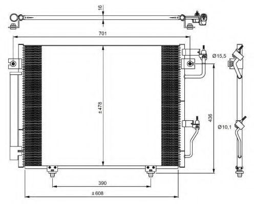 Condensator, climatizare MITSUBISHI PAJERO IV (V8_W, V9_W) (2006 - 2016) NRF 350049 piesa NOUA