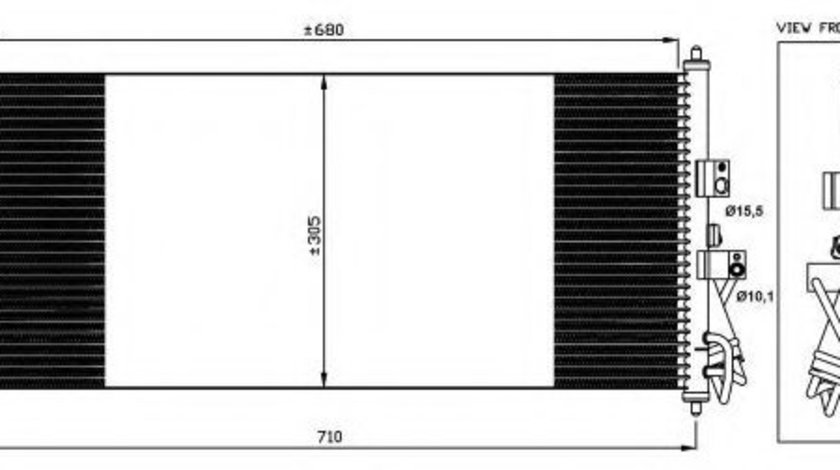 Condensator, climatizare NISSAN ALMERA II Hatchback (N16) (2000 - 2016) NRF 35563 piesa NOUA