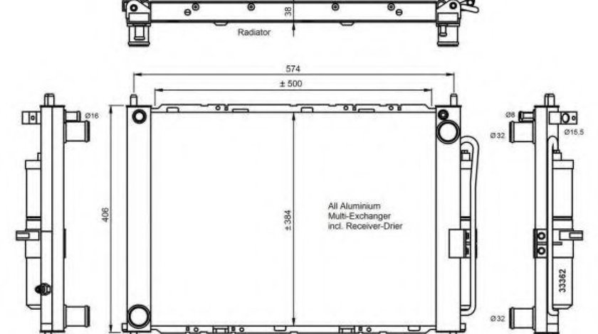 Condensator, climatizare NISSAN MICRA III (K12) (2003 - 2010) NRF 35886 piesa NOUA