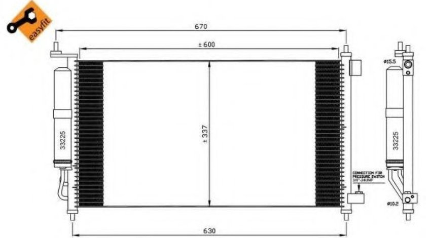 Condensator, climatizare NISSAN MICRA III (K12) (2003 - 2010) NRF 35583 piesa NOUA