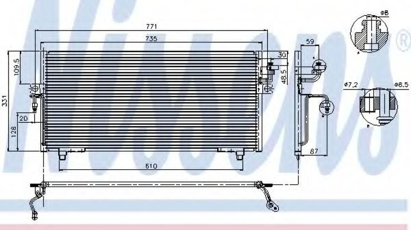 Condensator, climatizare NISSAN PRIMERA Hatchback (P11) (1996 - 2002) NISSENS 94299 piesa NOUA