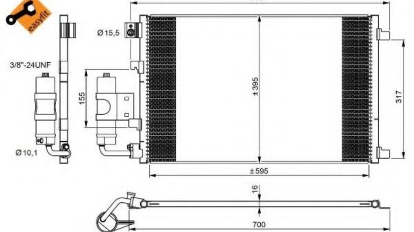 Condensator, climatizare NISSAN QASHQAI / QASHQAI +2 (J10, JJ10) (2007 - 2013) NRF 350042 piesa NOUA