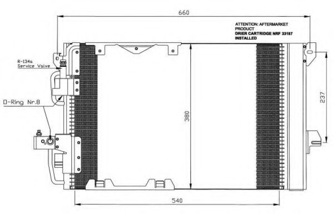 Condensator, climatizare OPEL ASTRA G Cupe (F07) (2000 - 2005) NRF 35416 piesa NOUA