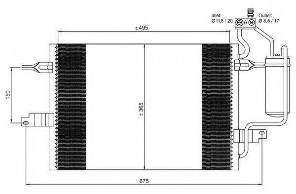 Condensator, climatizare OPEL MERIVA (2003 - 2010) NRF 35599 piesa NOUA