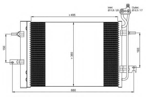 Condensator, climatizare OPEL MERIVA (2003 - 2010) NRF 350034 piesa NOUA